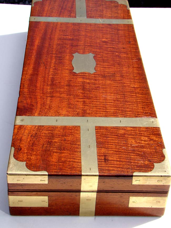 A wonderful Antique English brass mounted Pistol or Instrument box circa 1825